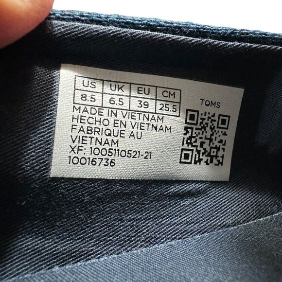 Toms Alpargata Mallow Navy Blue Slip-On Comfort Cushioned Sneaker Women's Sz 8.5 - Picture 11 of 11